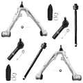 Detroit Axle - 8pc Front Lower Control Arms Tie Rods w/Boots Replacement for Chevy Tahoe GMC Yukon Fits select: 2011 ,2013 CHEVROLET SILVERADO K1500 LT