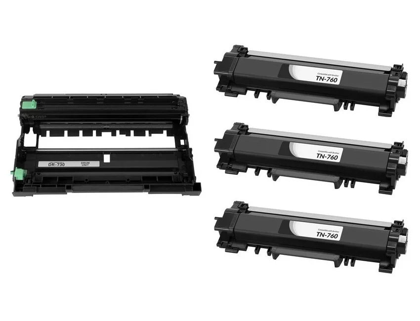 PrinterDash Compatible Replacement for DCP-L2510/L2550/HL-L2310/L2350/L2370/L2395/MFC-L2710/L2730/L2750 Drum/Replacement Value Combo Pack (1-Drum Unit/3-Replacements) (DR-2400_1PK/TN-2420_3PKVB)