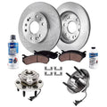 Detroit Axle - 4WD Front Brake Kit for Chevy GMC Avalanche Suburban Silverado Yukon XL 1500 Tahoe Escalade ESV EXT Brake Rotors Ceramic Brakes Pads Replacement Wheel Bearing Hubs 6 Studs