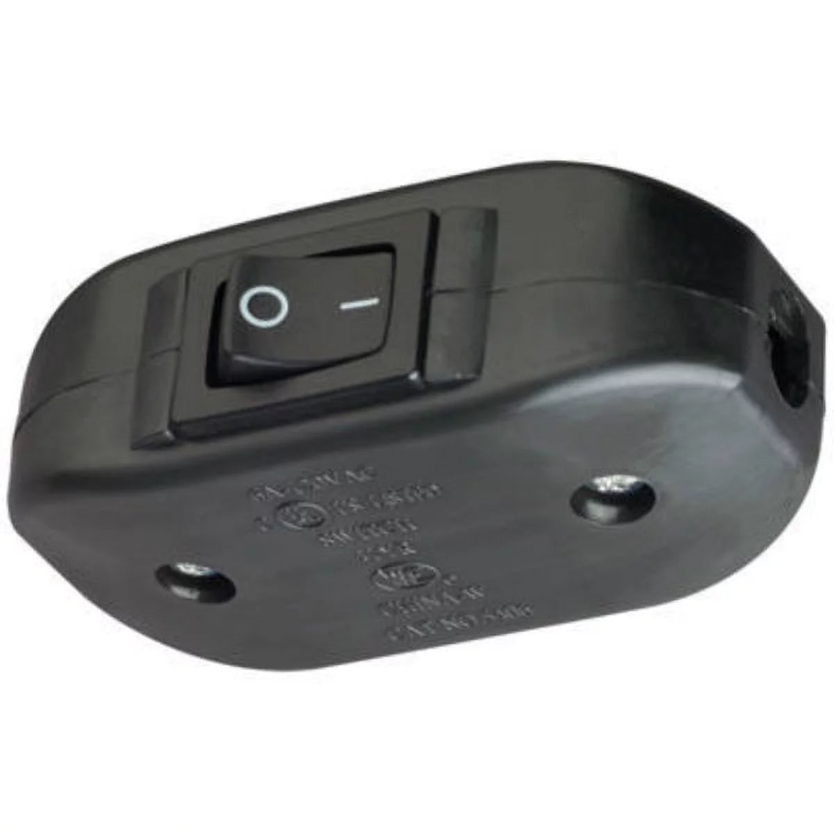 Pass & Seymour 5406BKBPCC5 Heavy Duty Feed Thru Cord Switch, Black, 6A, 120V, Each