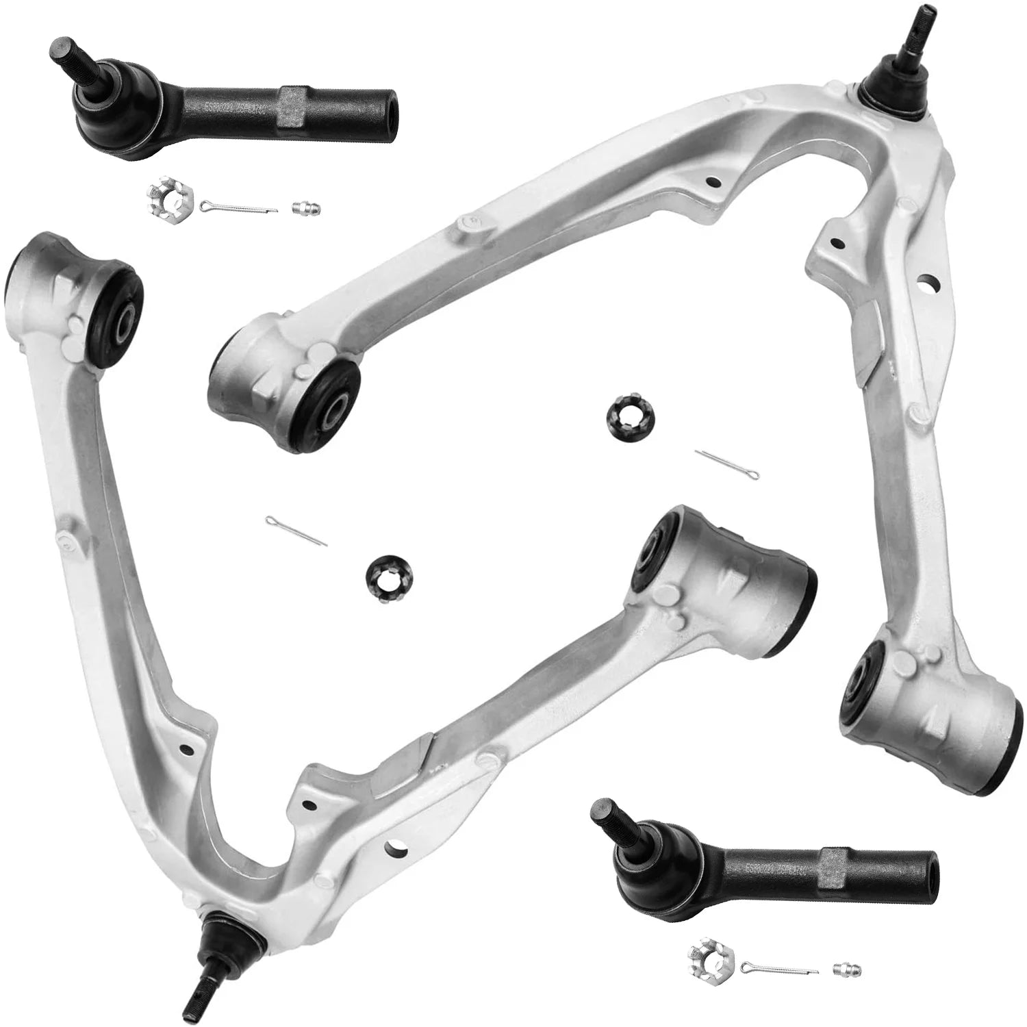 Detroit Axle - 4pc Front Lower Control Arms Outer Tie Rods Replacement for Chevy Tahoe GMC Yukon Fits select: 2011 ,2013 CHEVROLET SILVERADO K1500 LT