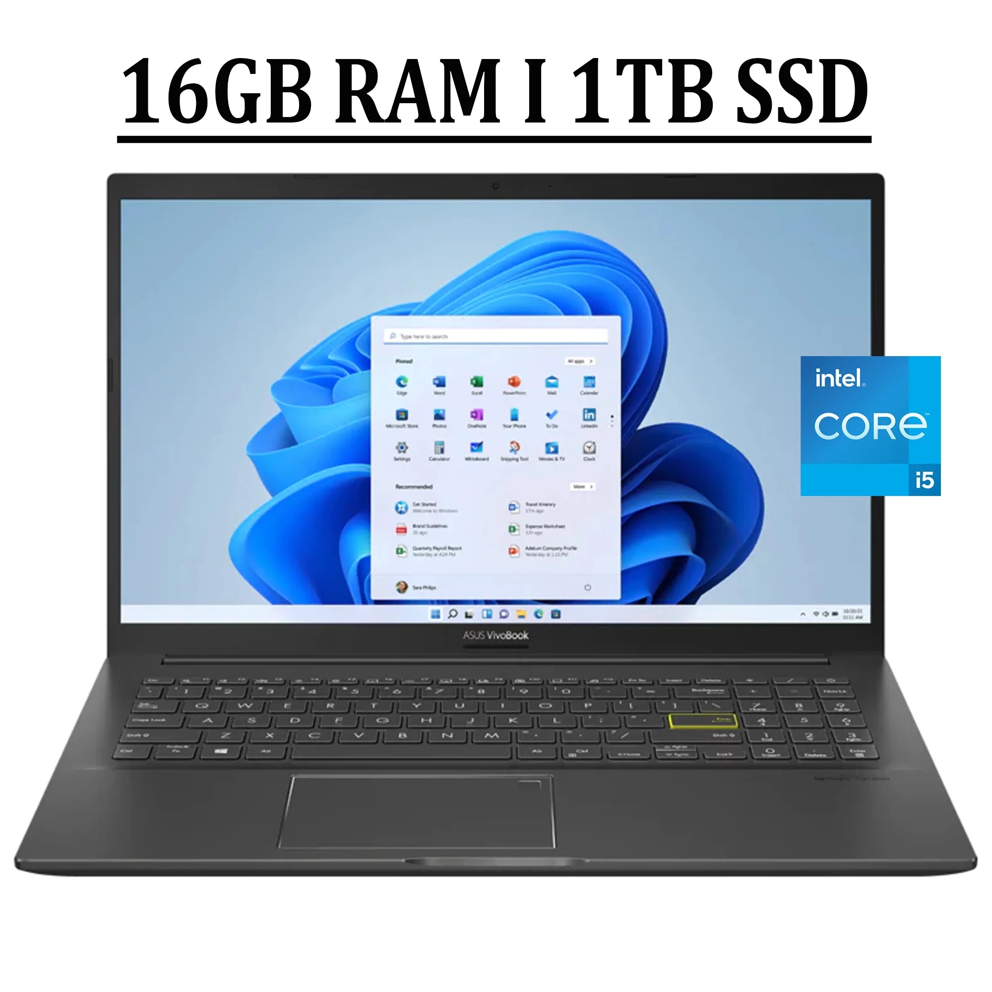 ASUS VivoBook 15 Business Laptop 15.6 FHD OLED Display 11th Gen Intel Quad-Core i5-1135G7 Processor 16GB DDR4 1TB SSD Backlit Keyboard Fingerprint Reader ICEpower Audio HDMI USB-C Webcam Win10 Black