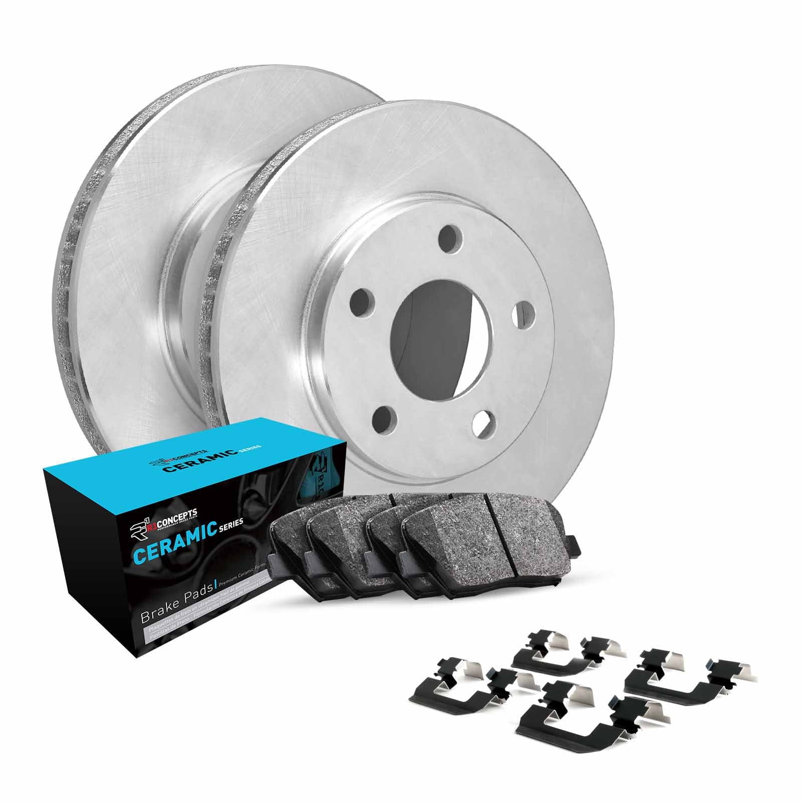R1 Concepts Front Brakes and Rotors Kit |Front Brake Pads| Brake Rotors and Pads| Ceramic Brake Pads and Rotors |Hardware Kit WFWH1-20004
