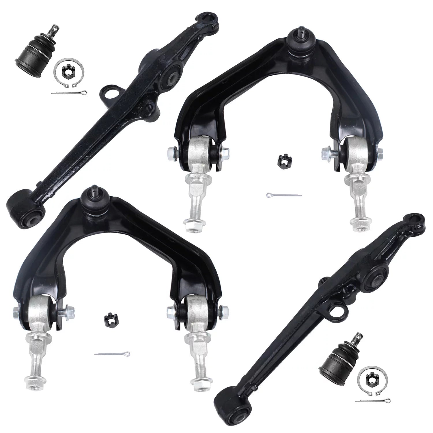 Detroit Axle - 6pc Kit Replacement for 1990-1993 Honda Accord - All (4) Front Upper & Lower Control Arms + All (4) Lower Ball Joints