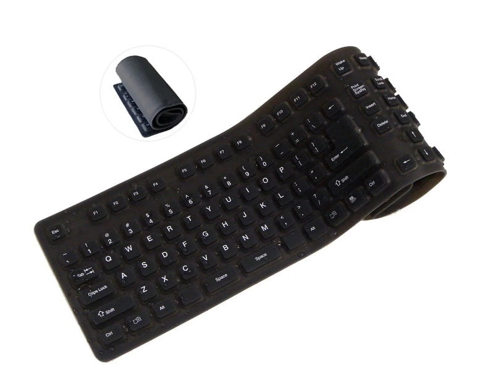 inland Pro Foldable Black USB Keyboard