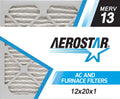Aerostar 12x20x1 MERV  13, Pleated Air Filter, 12x20x1, Box of 6, Made in the USA