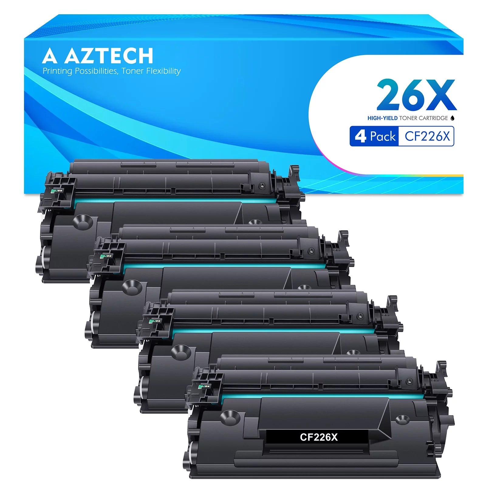 26X Black Toner Cartridge Compatible for HP 26X CF226X 26A CF226A Laserjet Pro M402dn M402n M402dw MFP M426fdw M426fdn M426dw M402 M426 High-Yield Printer Ink (CF226XD 4-Pack)