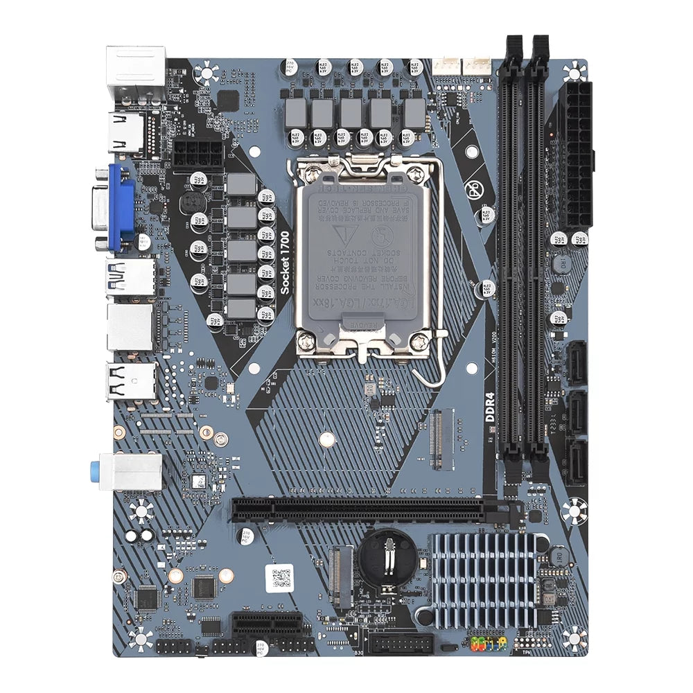 walmeck H610M Computer Motherboard, Dual M.2 Interface, High-Speed Transmission, High-Clear Visual Experience