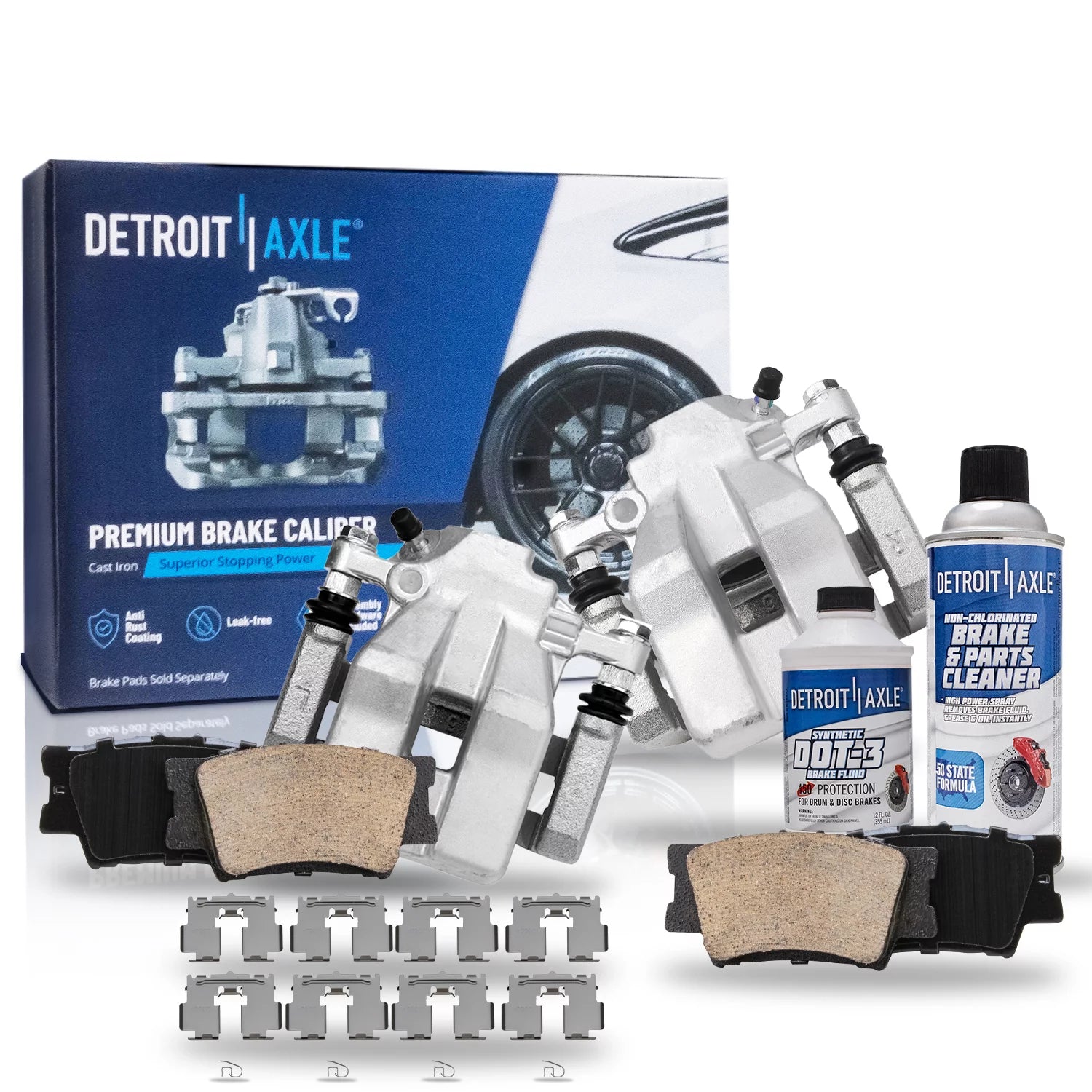 Detroit Axle - Rear Brake Calipers Brakes Brake Pads Replacement for Lexus HS250h