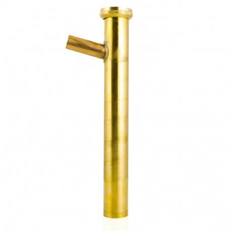 Matco-Norca 1-1/2 x 12, 22GA, Flanged Dishwasher Tailpiece w/ 3/4 (7/8 OD) Copper Branch Outlet, Rough Brass