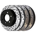 AutoShack Front and Rear Drilled Slotted Brake Rotors Black Set of 4 Replacement for 2009 Ford F-150 4.6L 5.4L V8 4WD RWD BRK030405063