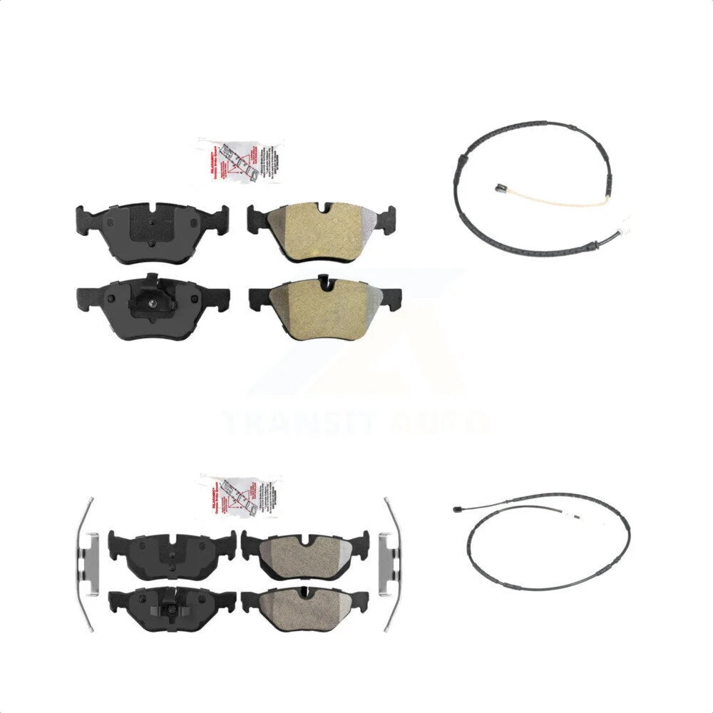 Transit Auto - Front Rear Ceramiced Disc Brake Pads And Wear Sensors Kit For 2012 BMW X1 xDrive28i KNW-100055