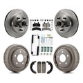 Transit Auto - Front Rear Disc Brake Rotors Hub Assembly Semi-Metallic Pads And Drum Kit (7Pc) For 1997-1999 Chevrolet C1500 Suburban GAS engine With 10 Diameter K8A-105756