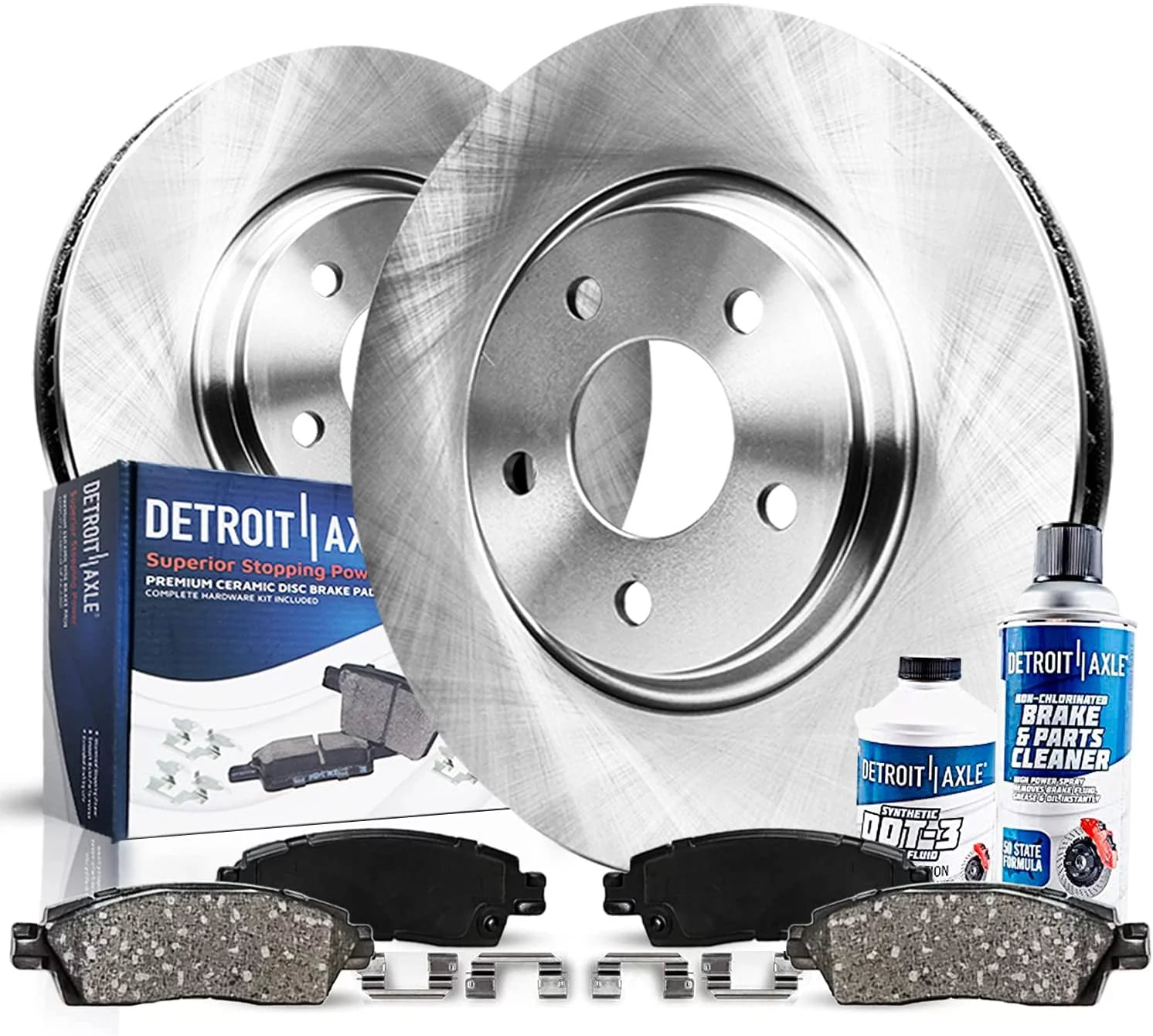 Detroit Axle - Front Brake Kit for 2016-2019 Chevrolet Cruze Volt, 17-21 Bolt EV Replacement 2016 2017 2018 2019 2020 2021 Disc Brake Rotors Ceramic Brakes Pads: 10.87'' inch Rotors