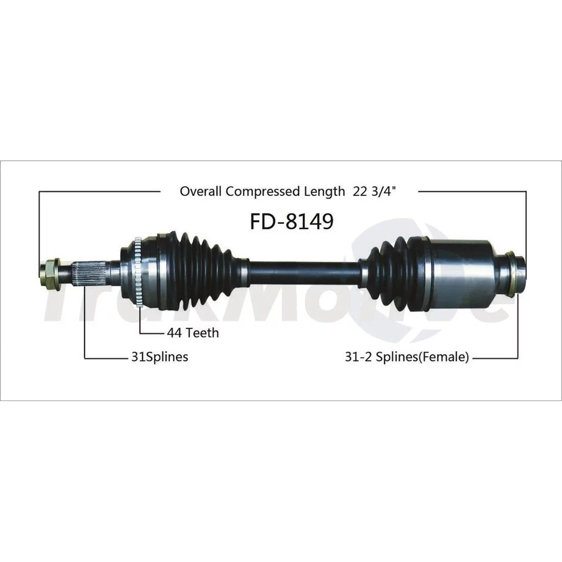 TrakMotive Front Passenger Side CV Axle CV Joint Shaft Assembly For Ford Edge 2007 2008 2009 2010 2011 2012 2013 2014 For Lincoln MKX 2007 2008 2009 2010 2011 2012 2013 2014 2015