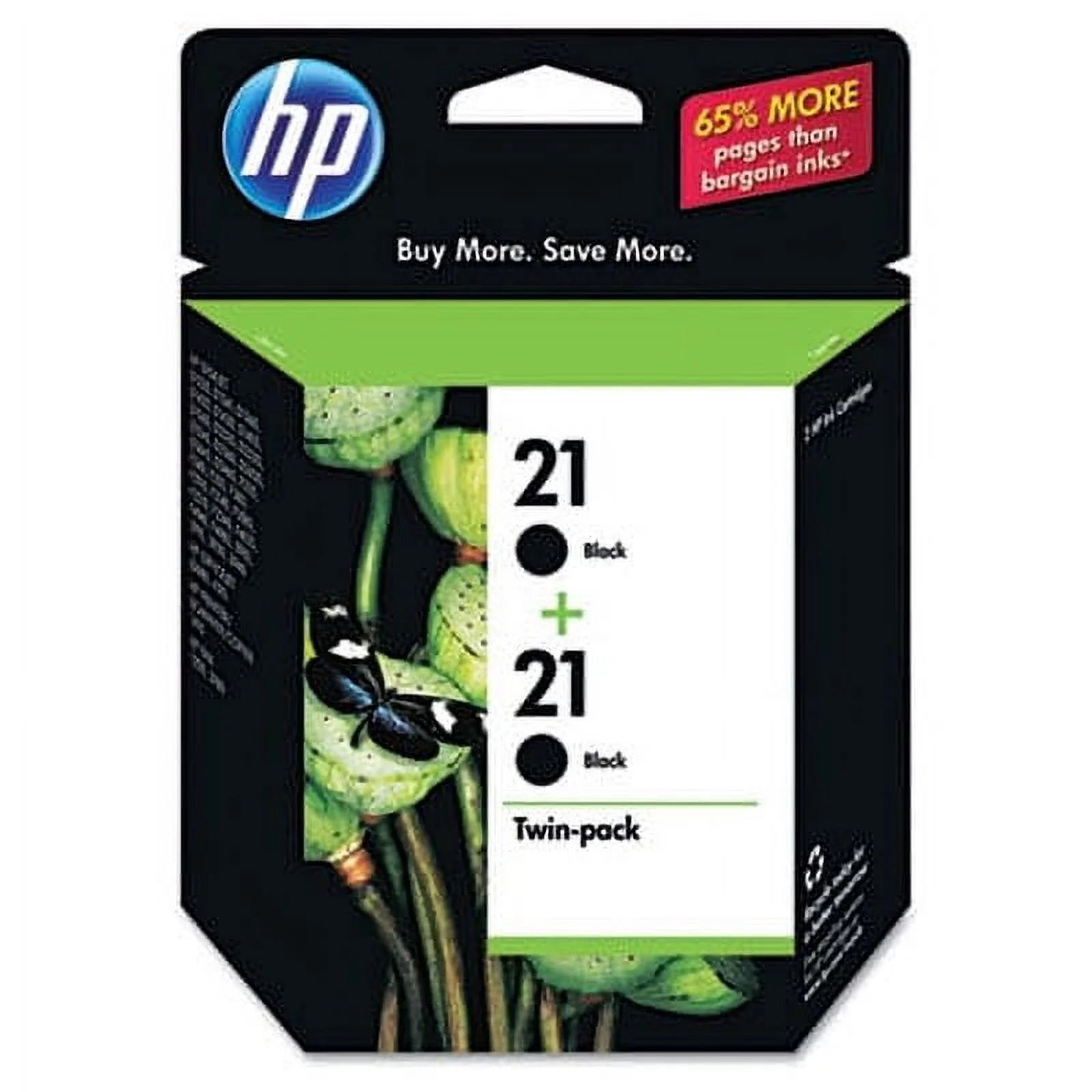 HP 21 Black Original Ink Cartridges, 2 pack (C9508FN)
