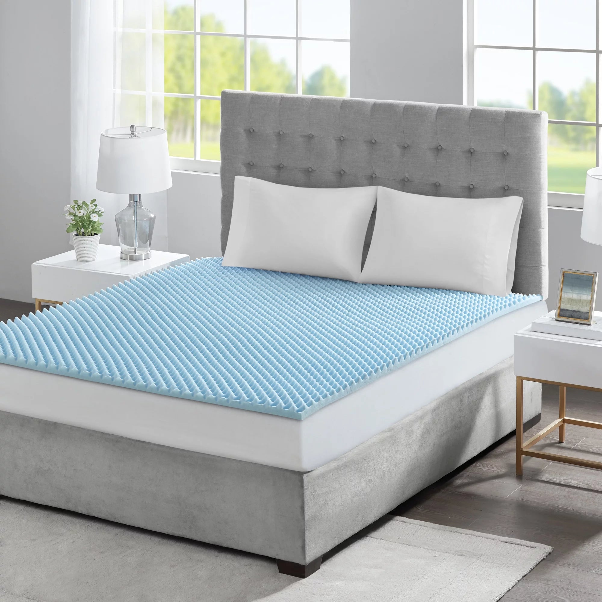 Comfort Classics 1.5 Cooling Gel Memory Foam Mattress Topper, Queen