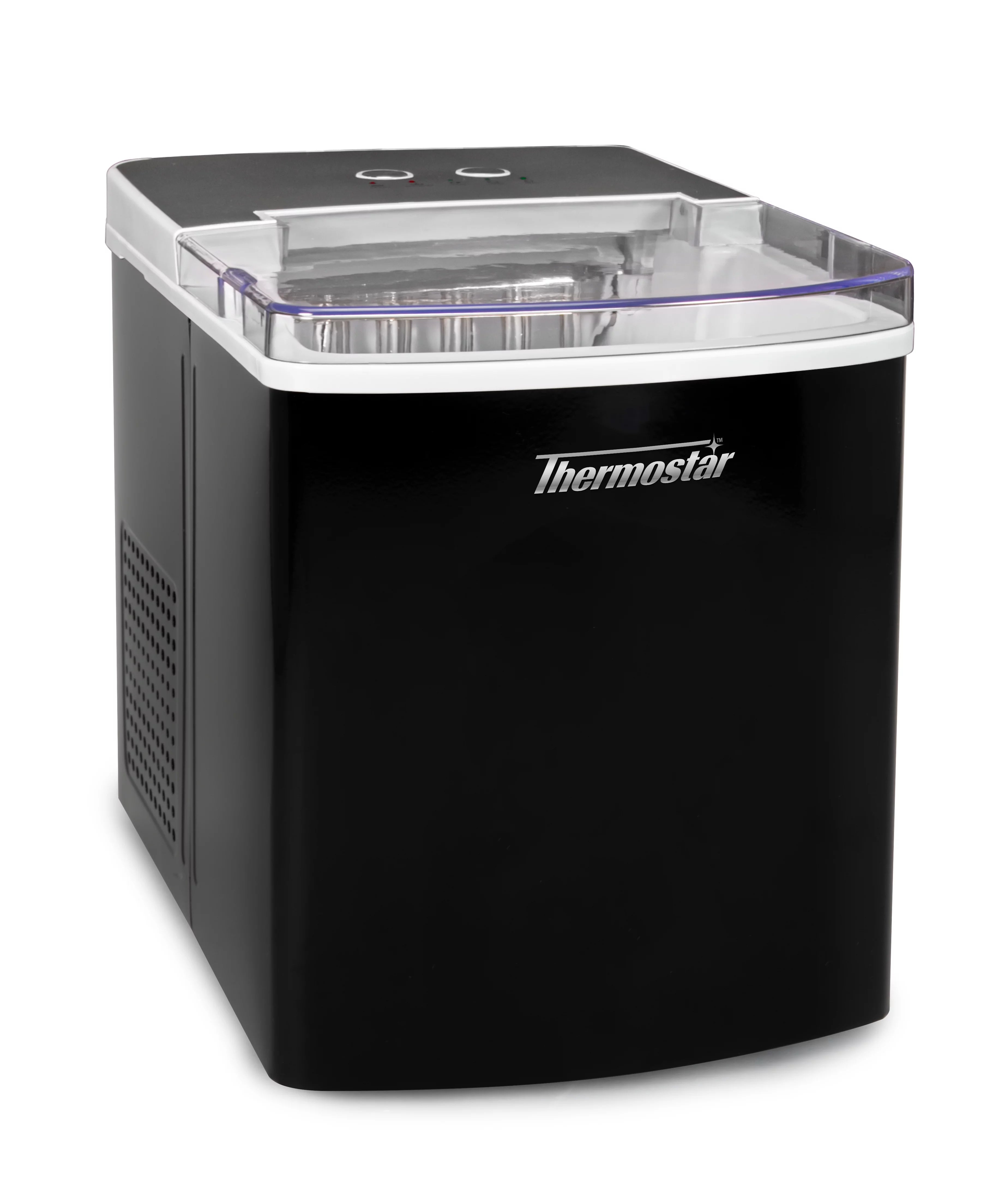 Thermostar TSICEBSC33BKSS 33-Pound Automatic Portable Countertop Ice Maker Machine, Black & Stainless Steel