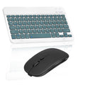 Rechargeable Bluetooth Keyboard and Mouse Combo Ultra Slim Full-Size Keyboard and Mouse for Samsung Galaxy Tab Pro 8.4 and All Bluetooth Enabled Mac/Tablet/iPad/PC/Laptop -Pine Green with Black Mouse