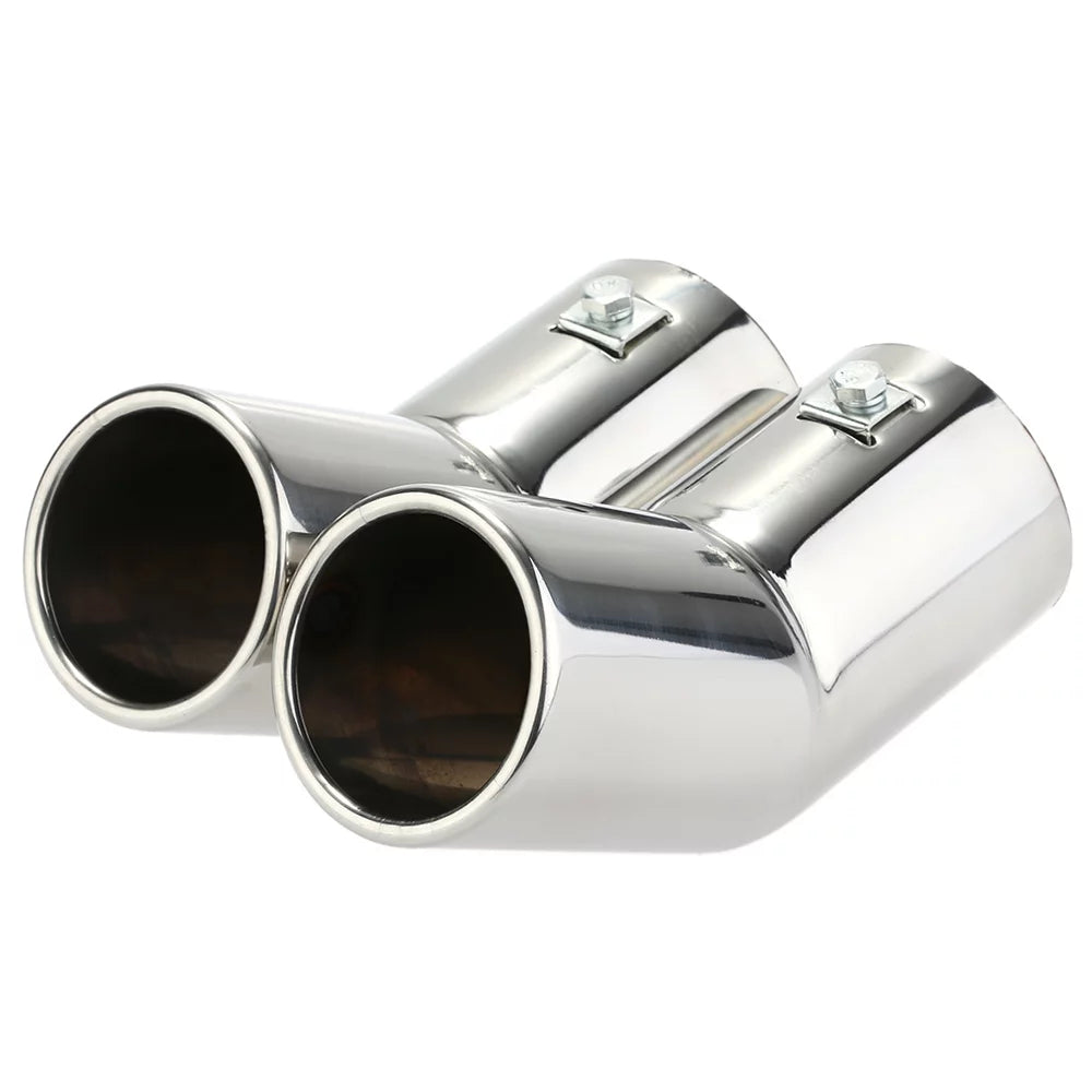 Dazzduo Car Exhaust Tail Pipe, 4 Bora Steel Tail Pipes Dual Pipes Muffler Tips Dual Pipes Stainless Pipes Stainless Steel Tail Tail Muffler Tips Pipe Dual Pipes Tail Pipe Dual Tips  4 4 Bora