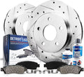 Detroit Axle - Rear Brake Kit for Honda Civic Acura ILX CSX Replacement Drilled & Slotted Disc Brakes Rotors Ceramic Brake Pads : 10.24 Rotor Fits select: 2010-2011 HONDA CIVIC VP