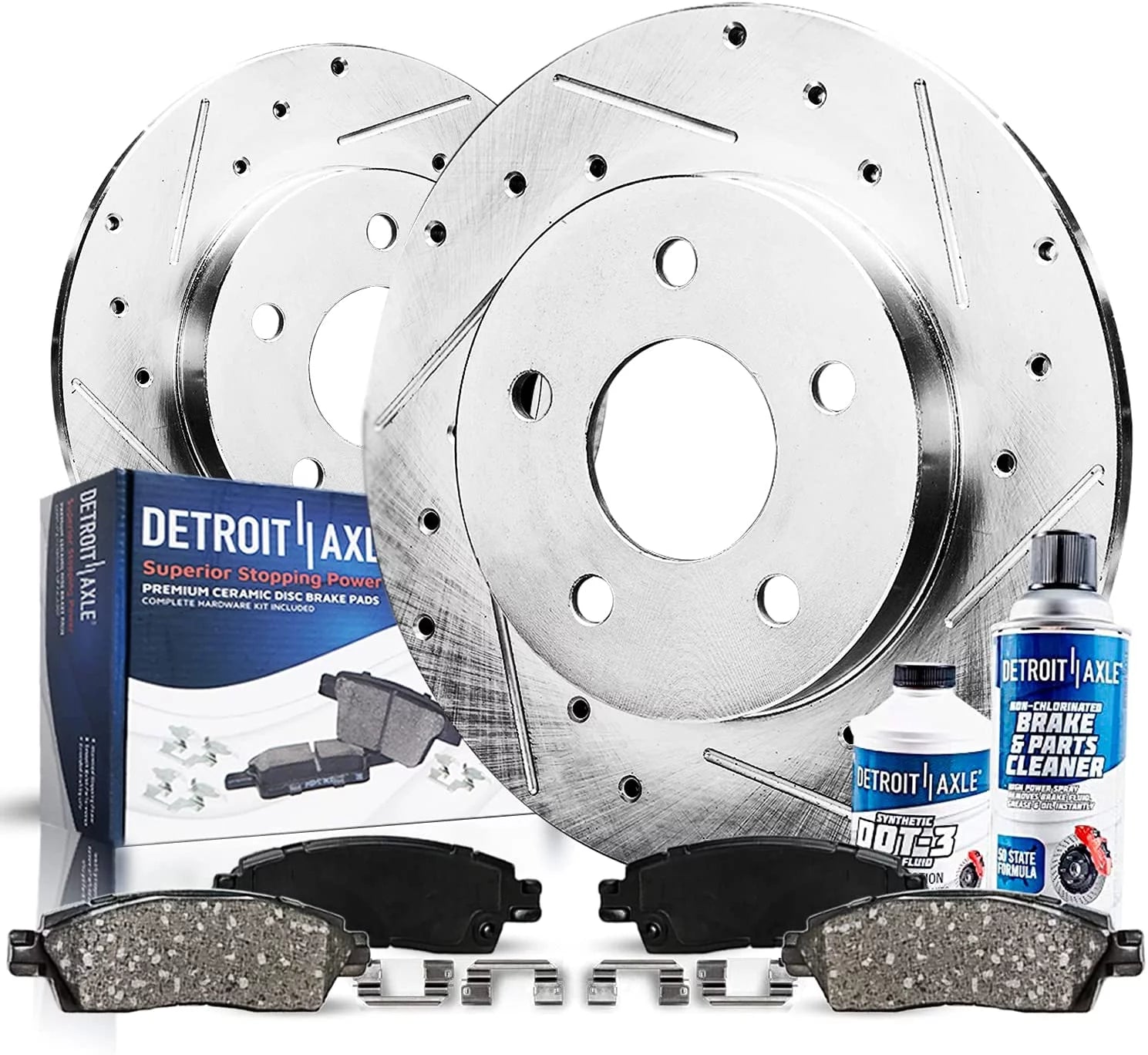 Detroit Axle - Rear Brake Kit for Honda Civic Acura ILX CSX Replacement Drilled & Slotted Disc Brakes Rotors Ceramic Brake Pads : 10.24 Rotor Fits select: 2010-2011 HONDA CIVIC VP
