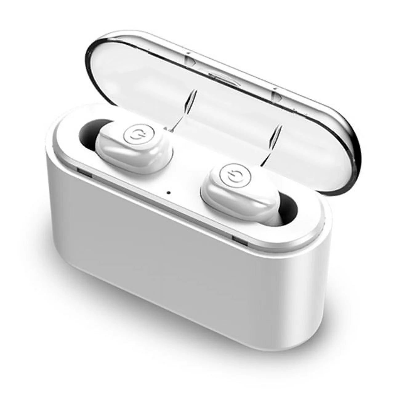 Wireless Earbuds TWS Bluetooth Earbuds Stereo Bluetooth 5.0 Headphones Sports Waterproof Wireless Earphones with 2200mah Charging Case/Box, Built-in Mic (White)