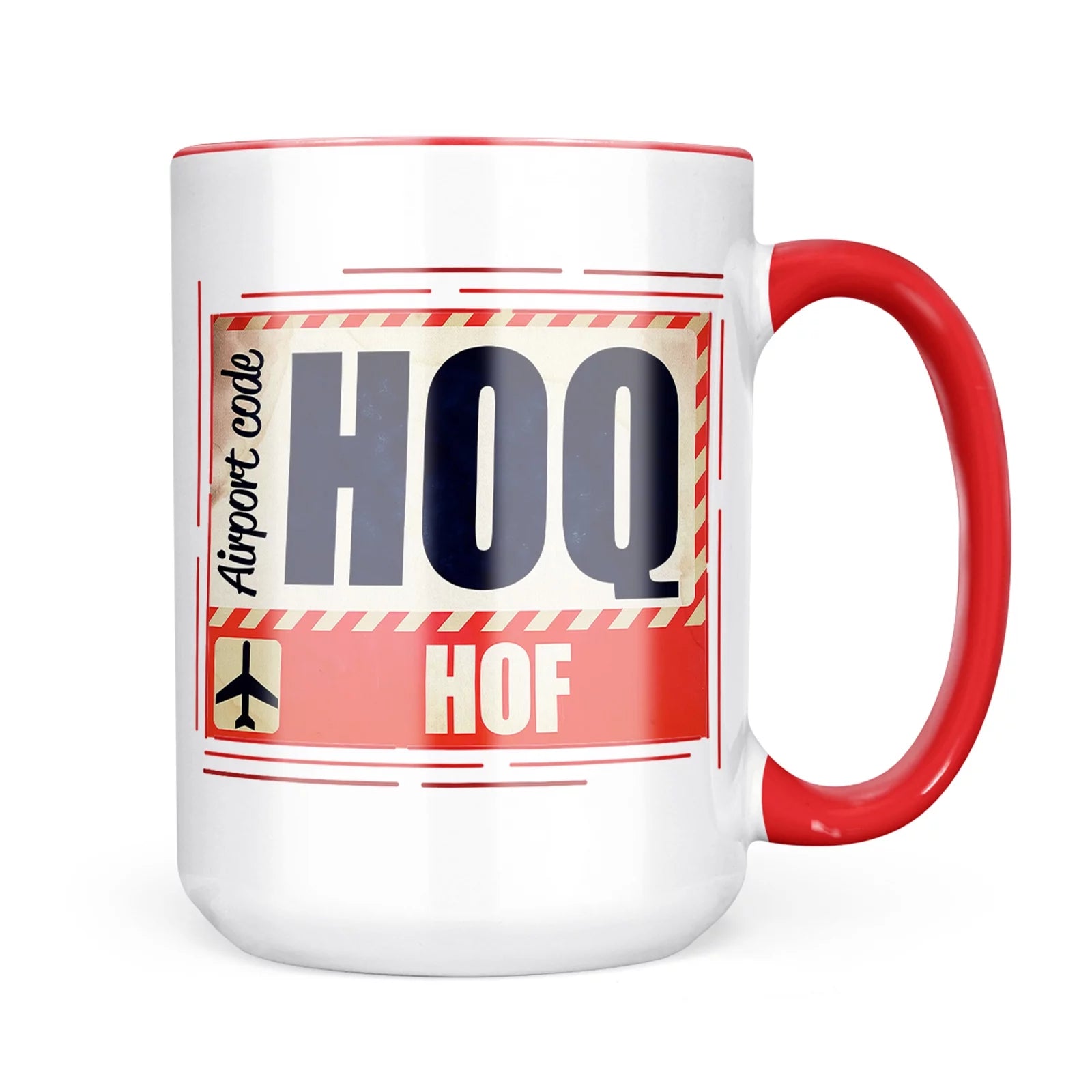 Neonblond Airportcode HOQ Hof Mug gift for Coffee Tea lovers