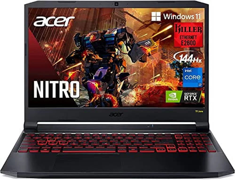 acer Newest Nitro 5 Flagship Gaming Laptop: 15.6 FHD 144Hz IPS Display, Intel Gaming 8-Core i7-11800H, 64GB RAM, 1TB SSD, GeForce RTX 3050Ti, WiFi-6, Backlit-KYB, DTSX Audio, Cool Tech, Win11, TF
