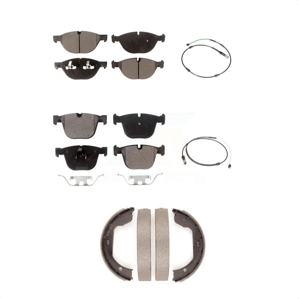 Transit Auto - Front Rear Semi-Metallic Disc Brake Pads And Wear Sensors Kit (5Pc) For BMW X5 X6 xDrive50i with 4.4L KPW-100445