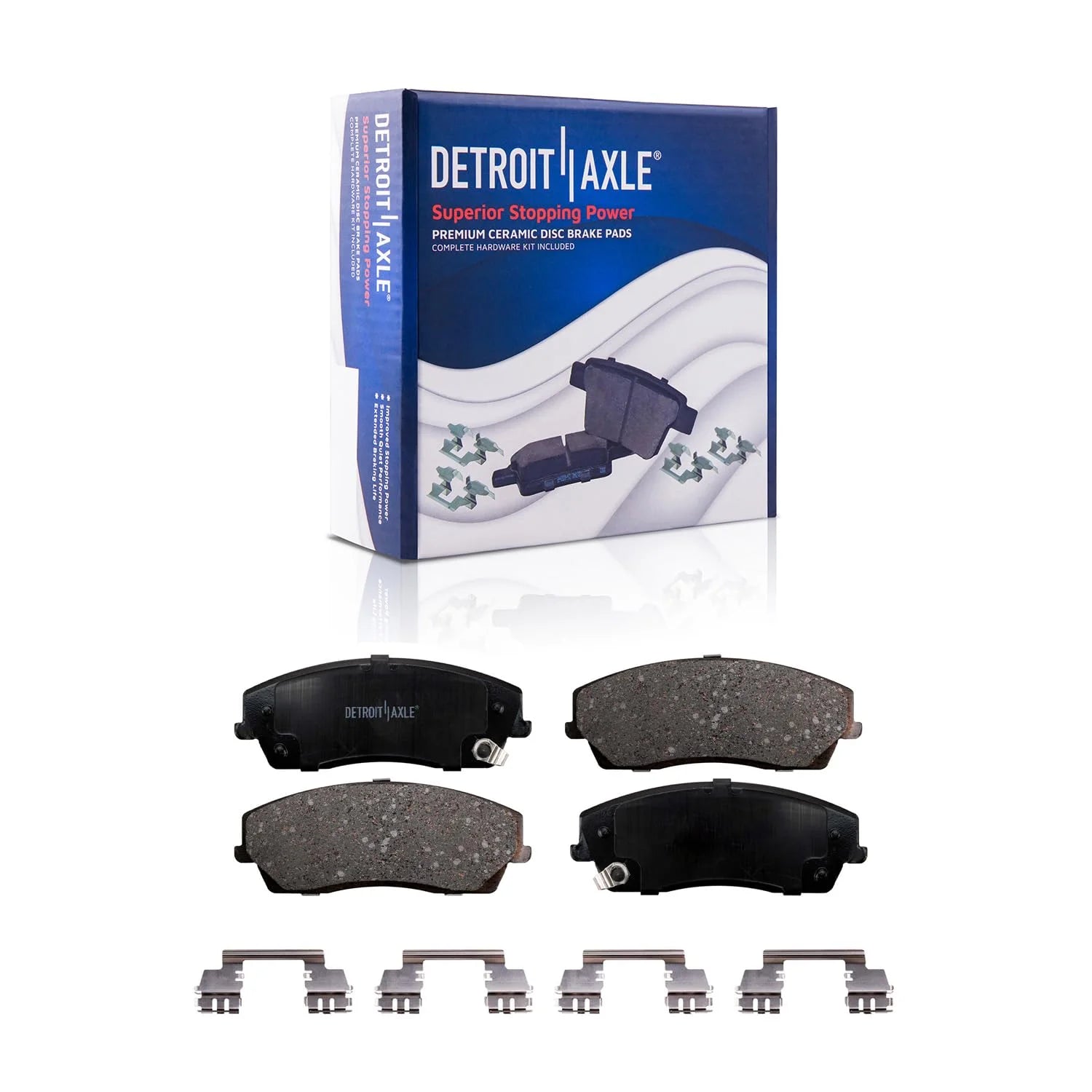 Detroit Axle - Front Brake Pads for Chrysler 300 Dodge Charger Challenger Magnum Ceramic Brake Pads with Hardware Replacement