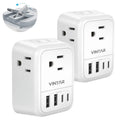 [2-Pack] UK Travel Plug Adapter, Vintar Foldable Ireland Travel Plug Adapter with 4 Outlets and 4 USB Ports(2 USB C), 8 in 1 Type G Power Adapter for US to Dubai Hong Kong British London England Irish