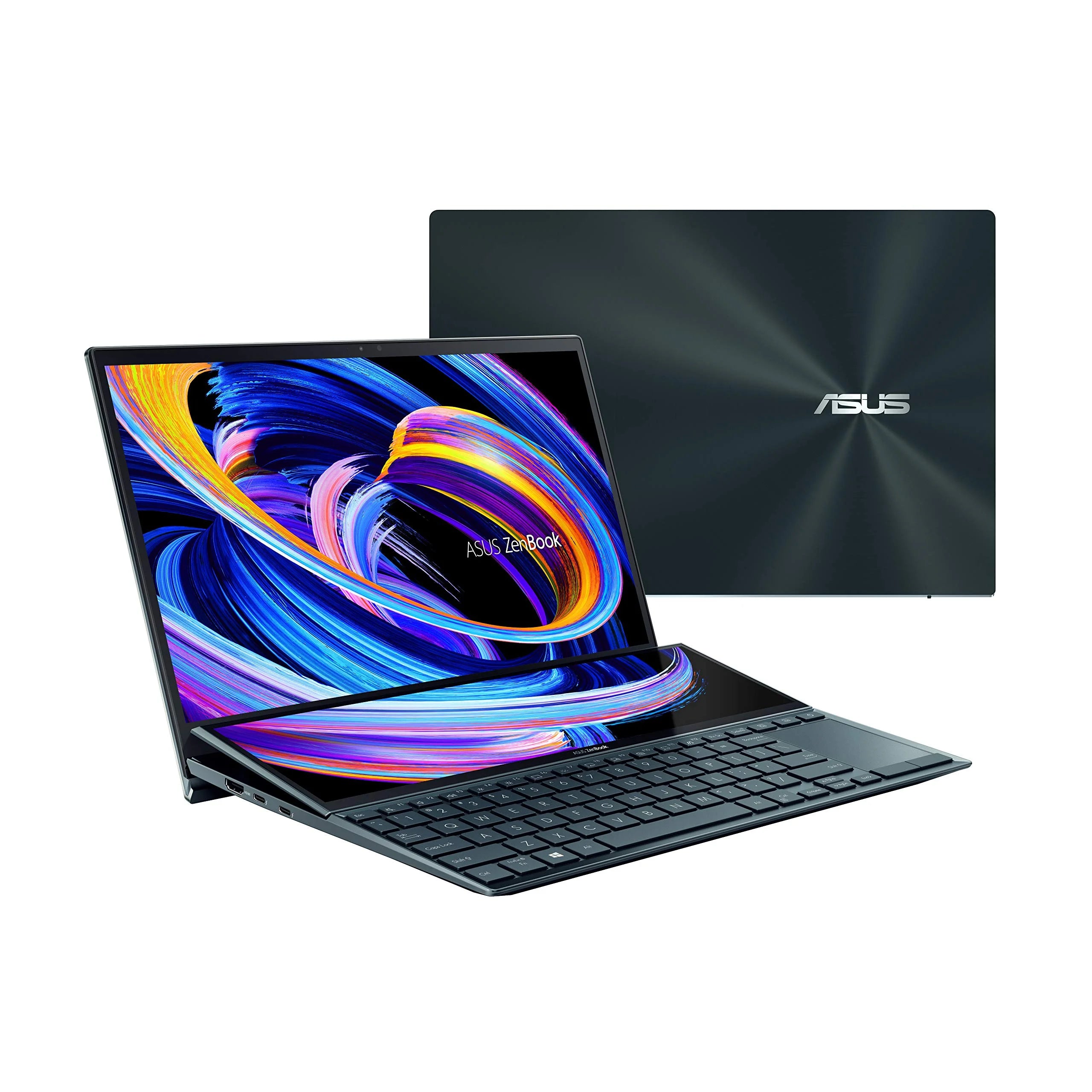 ASUS ZenBook Duo 14 UX482 14¡± FHD NanoEdge Touch Display, Intel Evo Platform, Core i5-1135G7, 8GB RAM, 512GB PCIe SSD, Innovative ScreenPad Plus, Windows 10 Home, Celestial Blue, UX482EA-ES51T