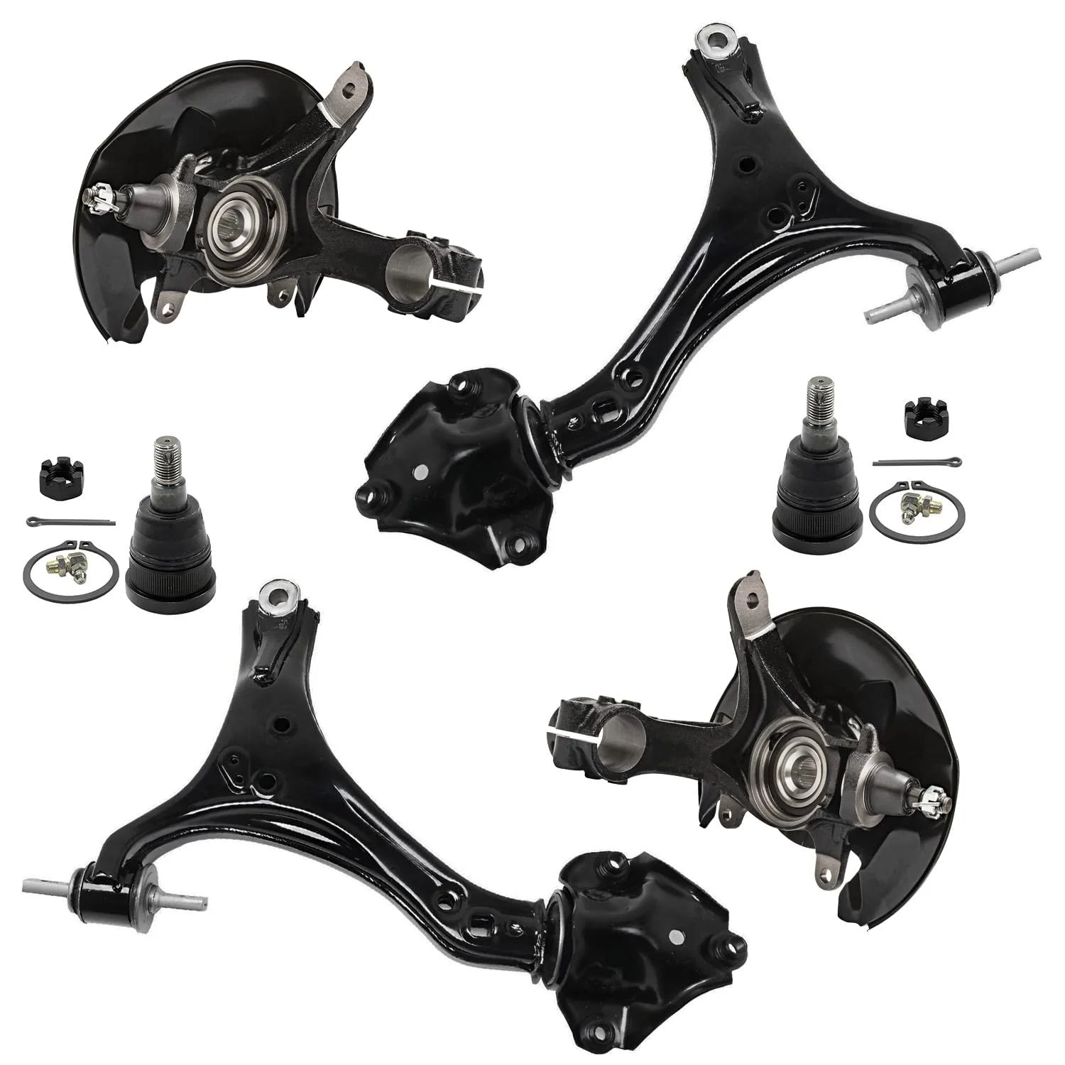 Detroit Axle - Front Steering Knuckles & Wheel Hub Bearings Lower Control Arms Ball Joints Replacement for 2013-2016 Honda Accord w/Auto Trans