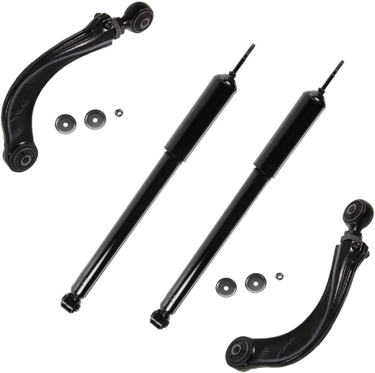 Detroit Axle - Rear Shock Absorbers + Upper Control Arms Replacement for 2000-2011 Ford Focus (Excludes Wagon or SVT; Excludes ST or RS) - 4pc Set