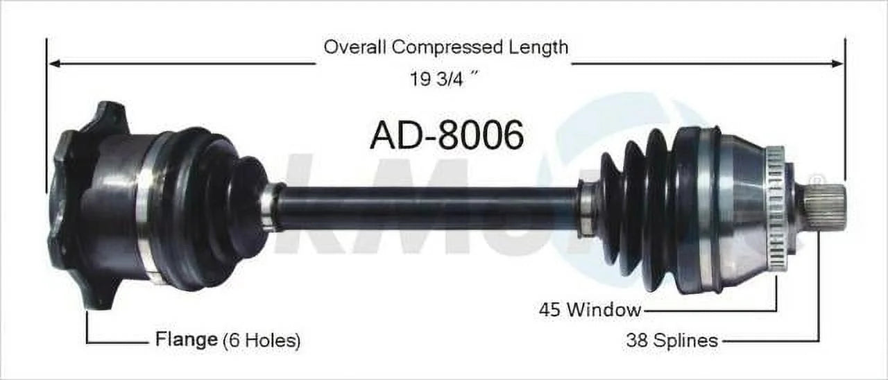 CV Axle Shaft Fits select: 1998-2005 VOLKSWAGEN PASSAT, 2000-2002 AUDI S4