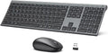 iClever DK03 Bluetooth Keyboard and Mouse, Rechargeable Dual-Mode (Bluetooth 4.2 + 2.4G) Wireless Keyboard and Mouse Combo, Ultra-Slim Multi-Device Keyboard for Mac, iPad, Apple, Android, Windows