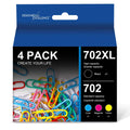702XL Ink Cartridge Replacement for Epson 702XL T702XL 702 T702 to use with Workforce Pro WF-3720 WF-3730 WF-3733 Printer (1 Large Black, 1 Cyan, 1 Magenta, 1 Yellow, 4 Pack)