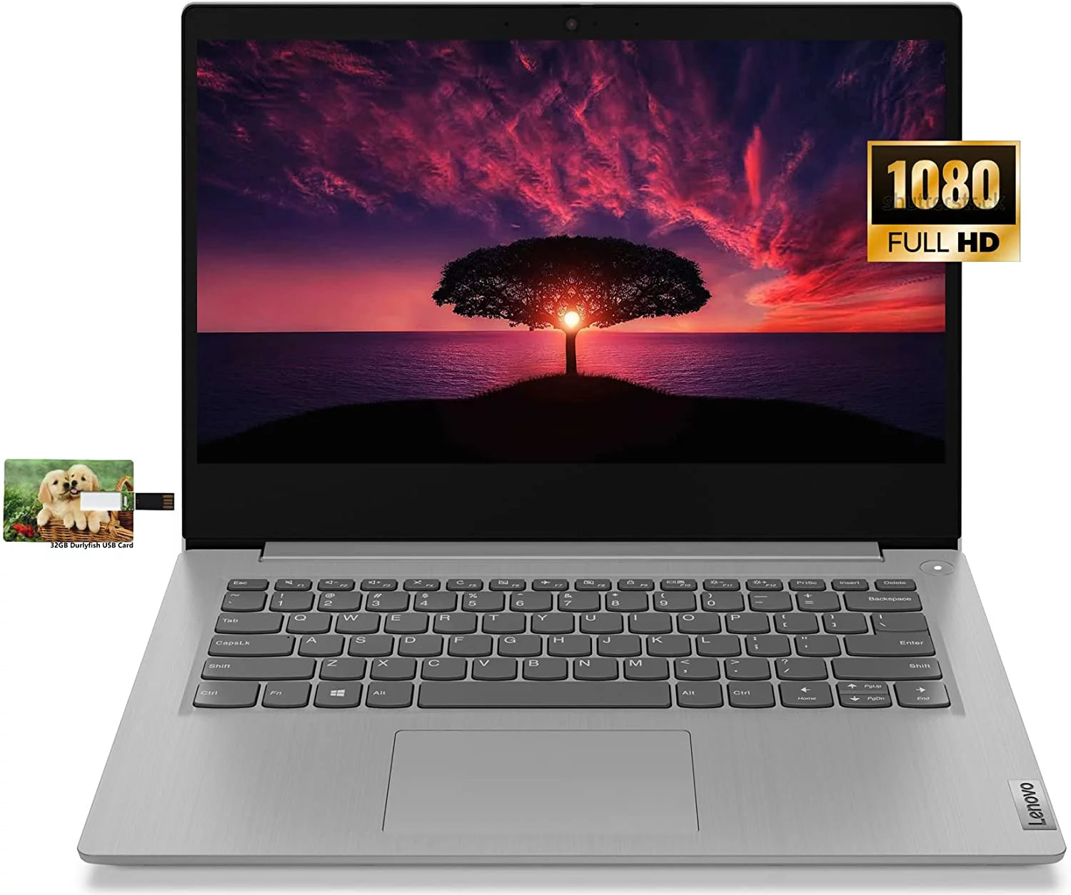 [Windows 10 Pro] New Lenovo IdeaPad 3i Business Laptop, 14 FHD Display, Intel Core i5-10210U, Windows 10 Pro, 12GB RAM, 512GB SSD, HDMI, WiFi With Free 32GB Durlyfish USB Card