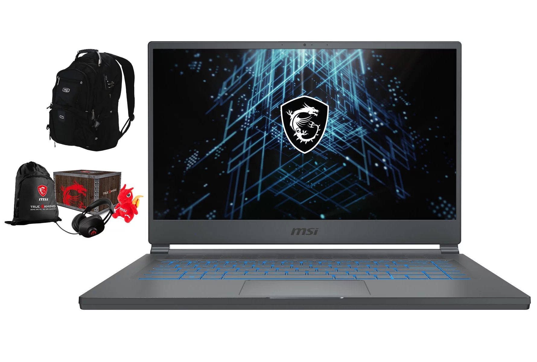 MSI Stealth 15M Gaming and Entertainment Laptop (Intel i7-1185G7 4-Core, 64GB RAM, 4TB PCIe SSD, 15.6 Full HD (1920x1080), NVIDIA RTX 2060 Max-Q, Wifi, Win 10 Pro) with ME2 Backpack , Loot Box