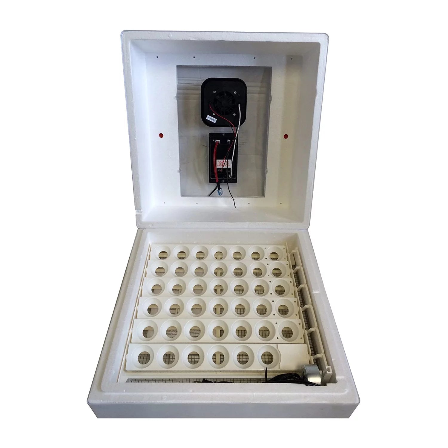 Farm Innovators Heated Digital Circulated Air Incubator with Egg Turner, White