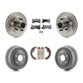 Transit Auto - Front Rear Disc Brake Rotors Hub Assembly Ceramic Pads And Drum Kit For 1991-1991 GMC Sonoma Chevrolet S10 Blazer S15 Jimmy With ABS Tone Ring RWD K8T-103771