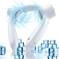 Egebert Portable Neck Fan Upgraded Neck Air Conditioner 2X Cooling Pads Rechargeable Fan 4000 mAh, 3-speeds Setting, No Hair Twisting, Non-Slip, Headphone Design for Travel Camping Working