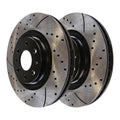 AutoShack Front Drilled Slotted Brake Rotors Black Set of 2 Driver and Passenger Side Replacement for 2009 Ford F-150 4.6L 5.4L V8 4WD RWD PR64172LR