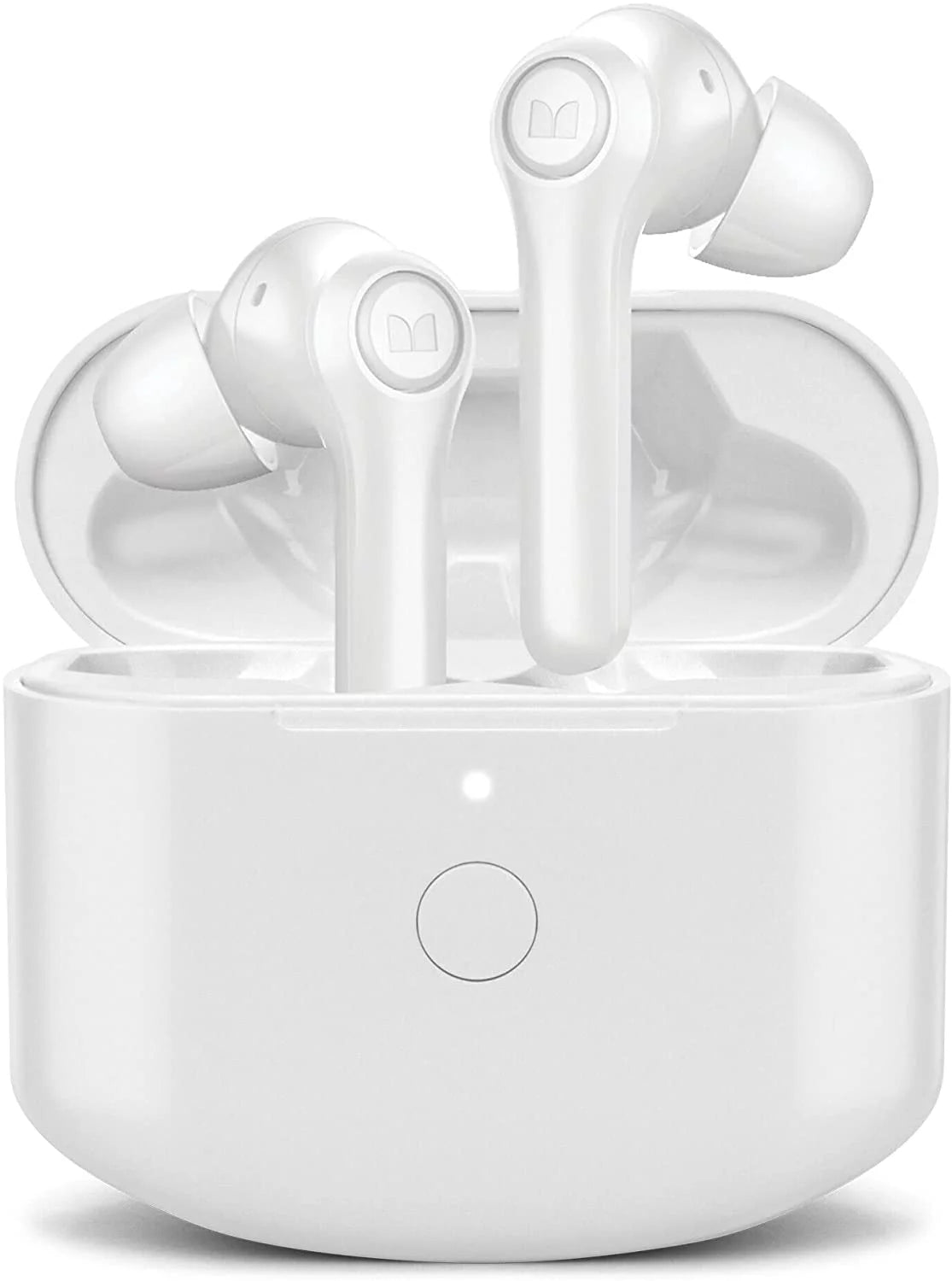Monster Verse True Wireless Bluetooth Earbuds with Qi-Wireless Compatible Charging Case, White