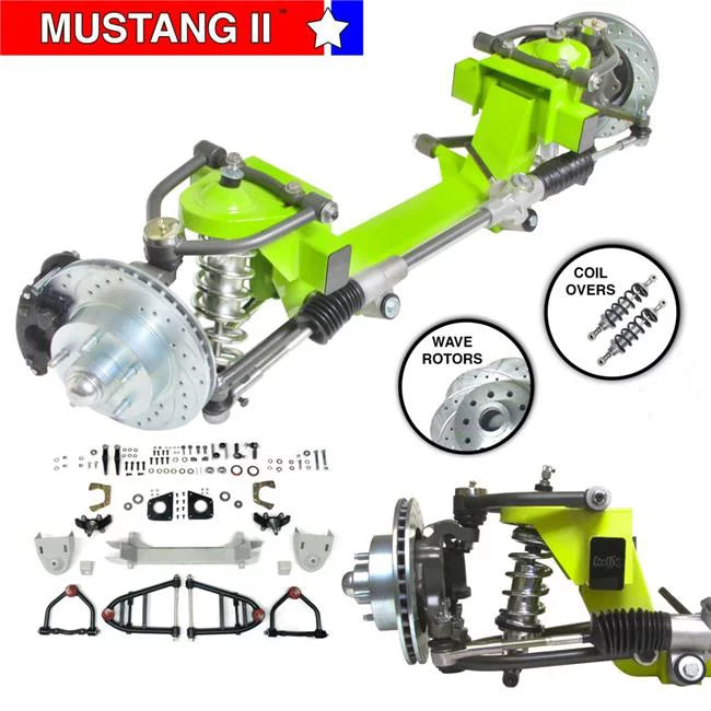Helix Suspension Brakes & Steering 9074518 IFS Coilover Shock 2 in. Drop 5 x 4.5 Manual Left Hand Drive Rack Without Crossmember for 1955-1959 Chevy Truck Mustang 2