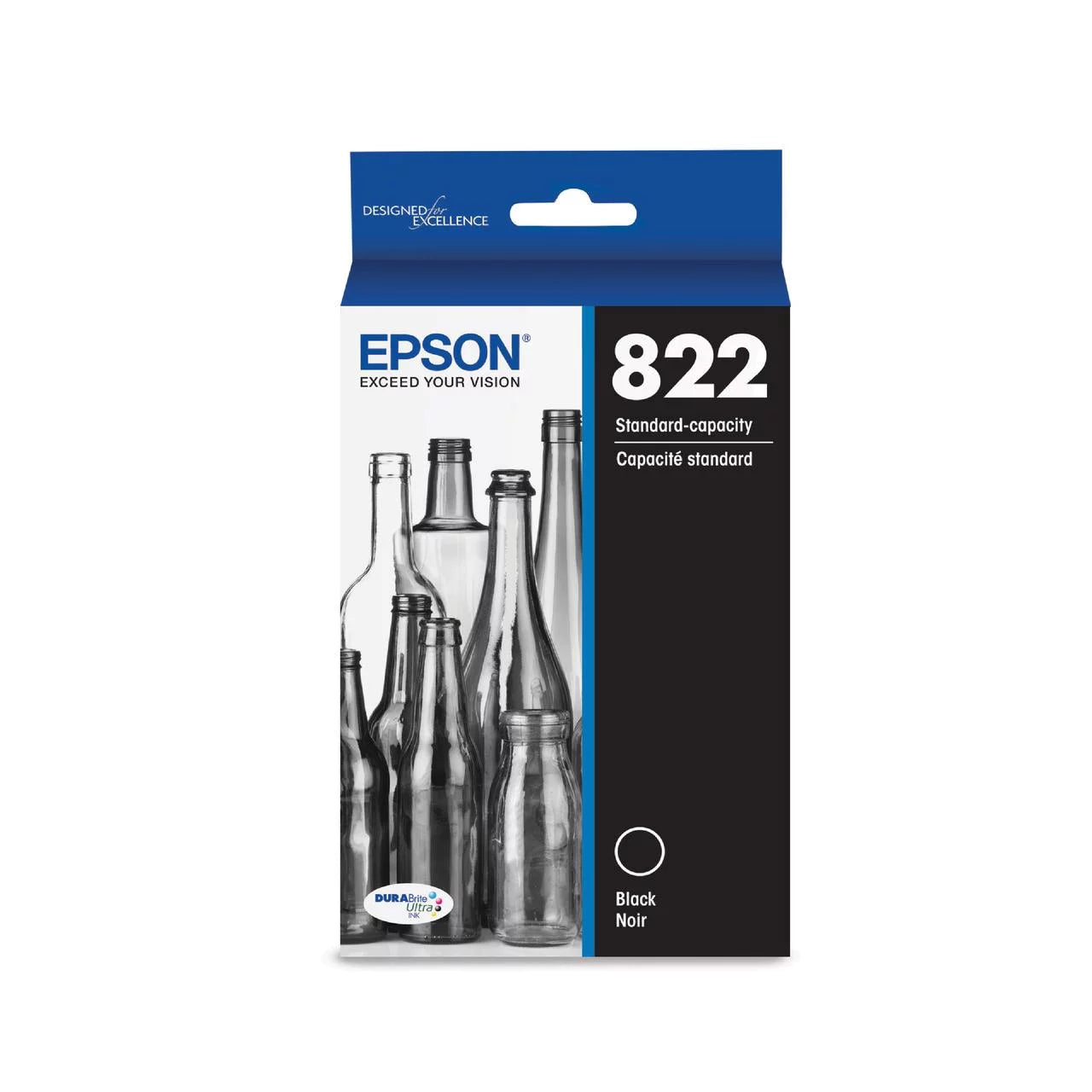 EPSON 822 DURABrite Ultra Ink Standard Capacity Black Cartridge (T822120-S) Works with WorkForce Pro WF-3820, WF-3823, WF-4820, WF-4830, WF-4833, WF-4834
