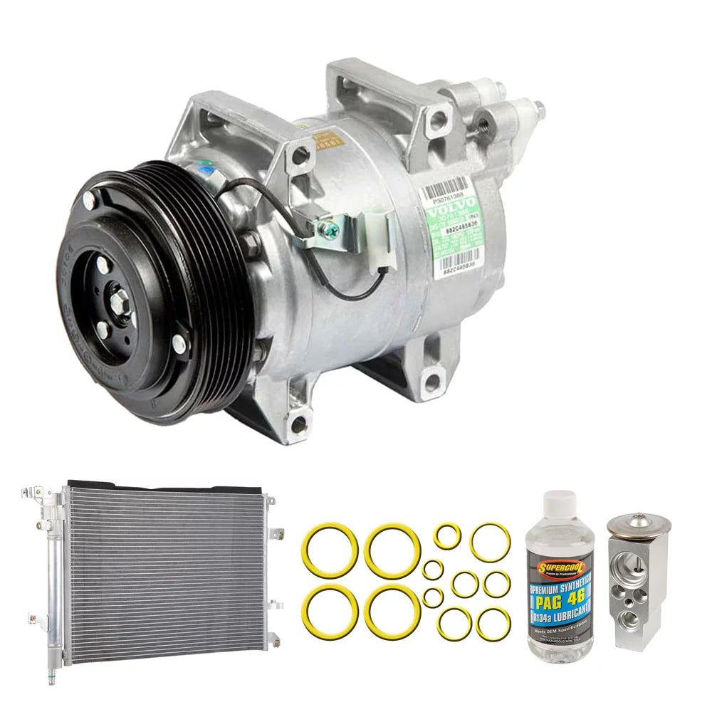 For Volvo V70 & XC70 2005 2006 2007 OEM AC Compressor w/ Condenser Drier - Buyautoparts