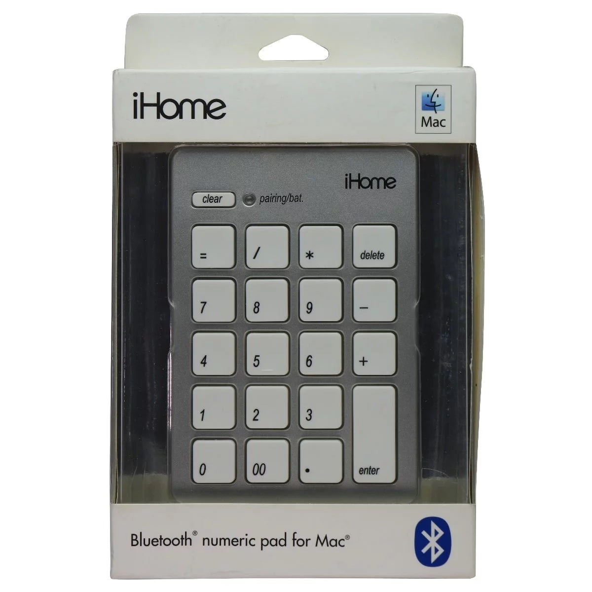 Restored iHome Bluetooth Numeric Pad for Apple/Mac/Bluetooth - Silver (Refurbished)