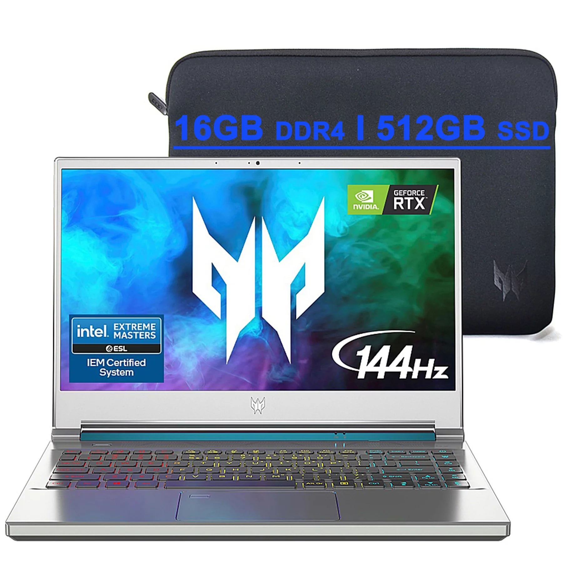 Acer Predator Triton 300 SE 14 Premium Gaming Laptop 14¡± FHD 144Hz IPS 11th Gen Intel 4-Core i7-11375H 16GB DDR4 512GB SSD GeForce RTX 3050Ti 4GB USB-C HDMI Fingerprint Backlit Sleeve
